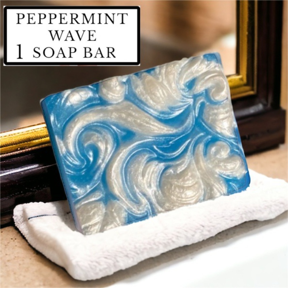 1 Bar, Waves Peppermint Soap, Handmade, Great Gift Idea! ( PRICE IS FIRM )